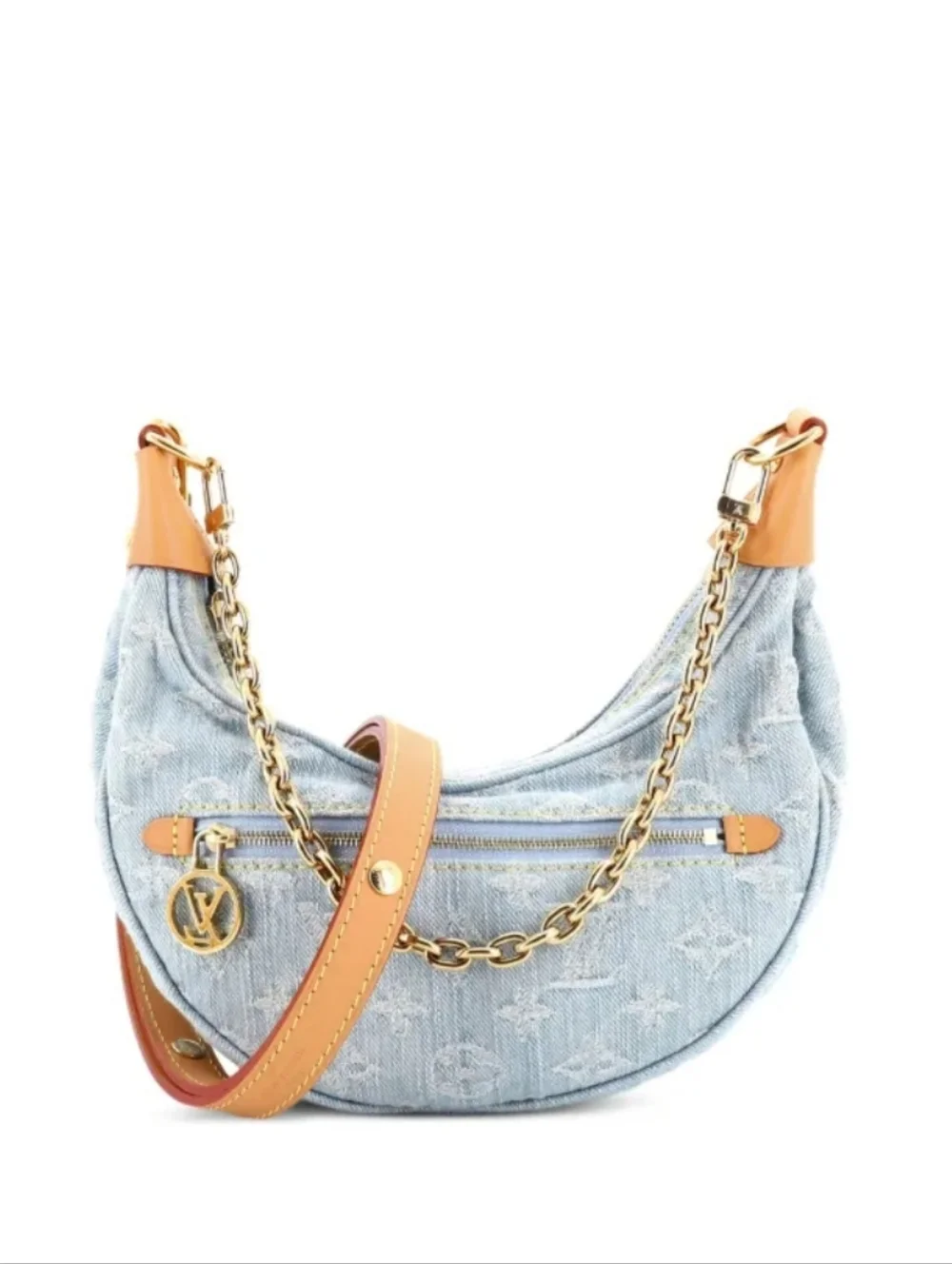 Denim Loop Monogram Hobo Bag - Picture 1 of 12